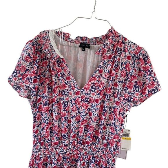 1. State Poetic Punch Retro Pink Floral Dress Size Medium NWT - Picture 2 of 6